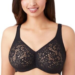 Wacoal Halo 851205 Lace Underwire Bra Black 40DDD
